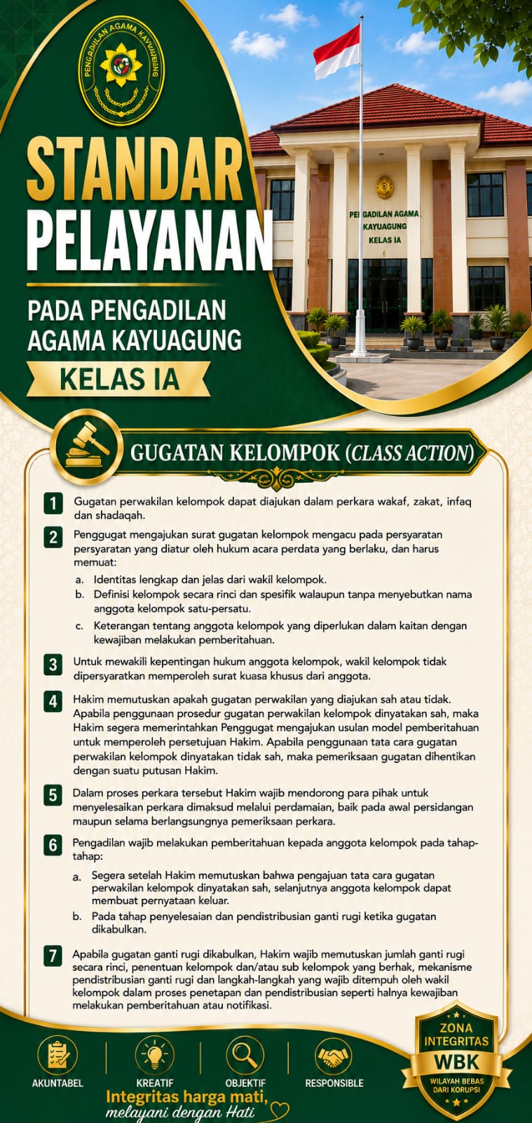 7. Standar Pelayanan Gugatan Kelompok Class Action
