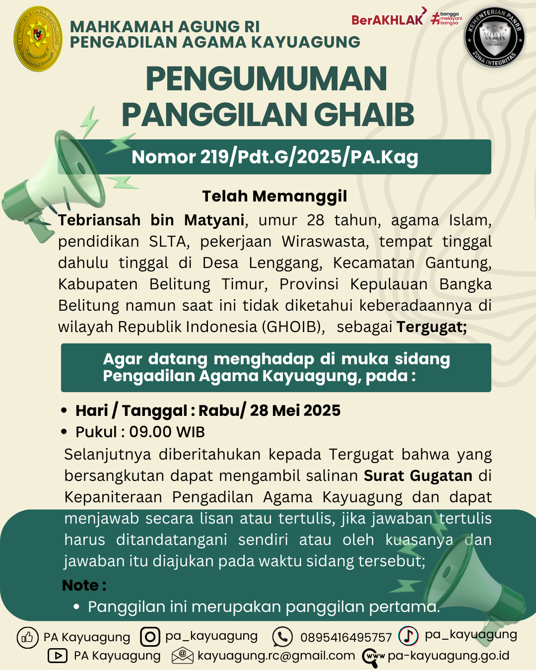 219/Pdt.G/2025/PA.Kag