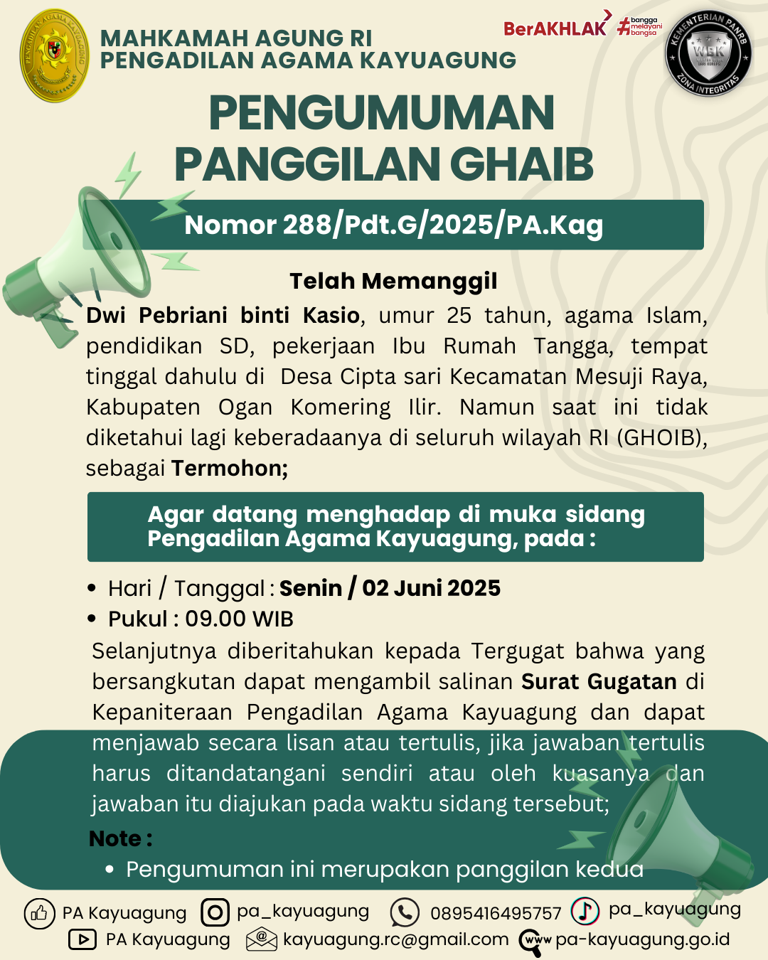 288/Pdt.G/2025/PA.Kag